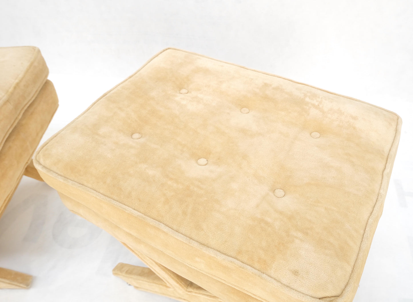 EstablishedLines Pair of Mid-Century Modern Billy Baldwin x Base Upholstery Benches
