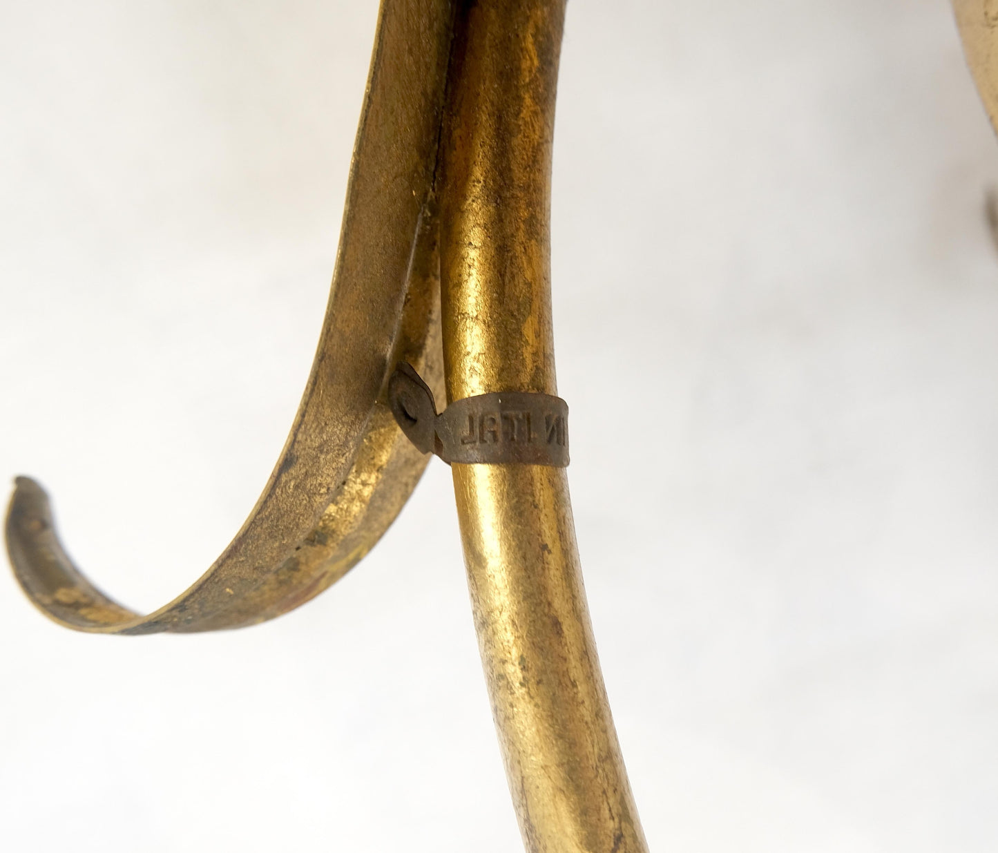 EstablishedLines 9 "Candles" Light Gilt Metal Sheaf of Leaves Motive Italian Wall Sconce MINT!
