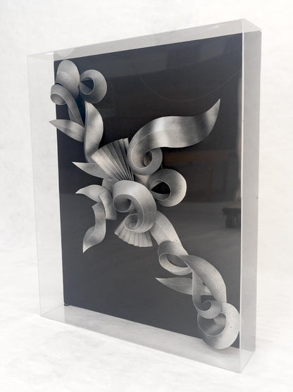 EstablishedLines Showcased 3D Abstract Signed Greg Copeland Paper Sculpture Rectangular Wall Art