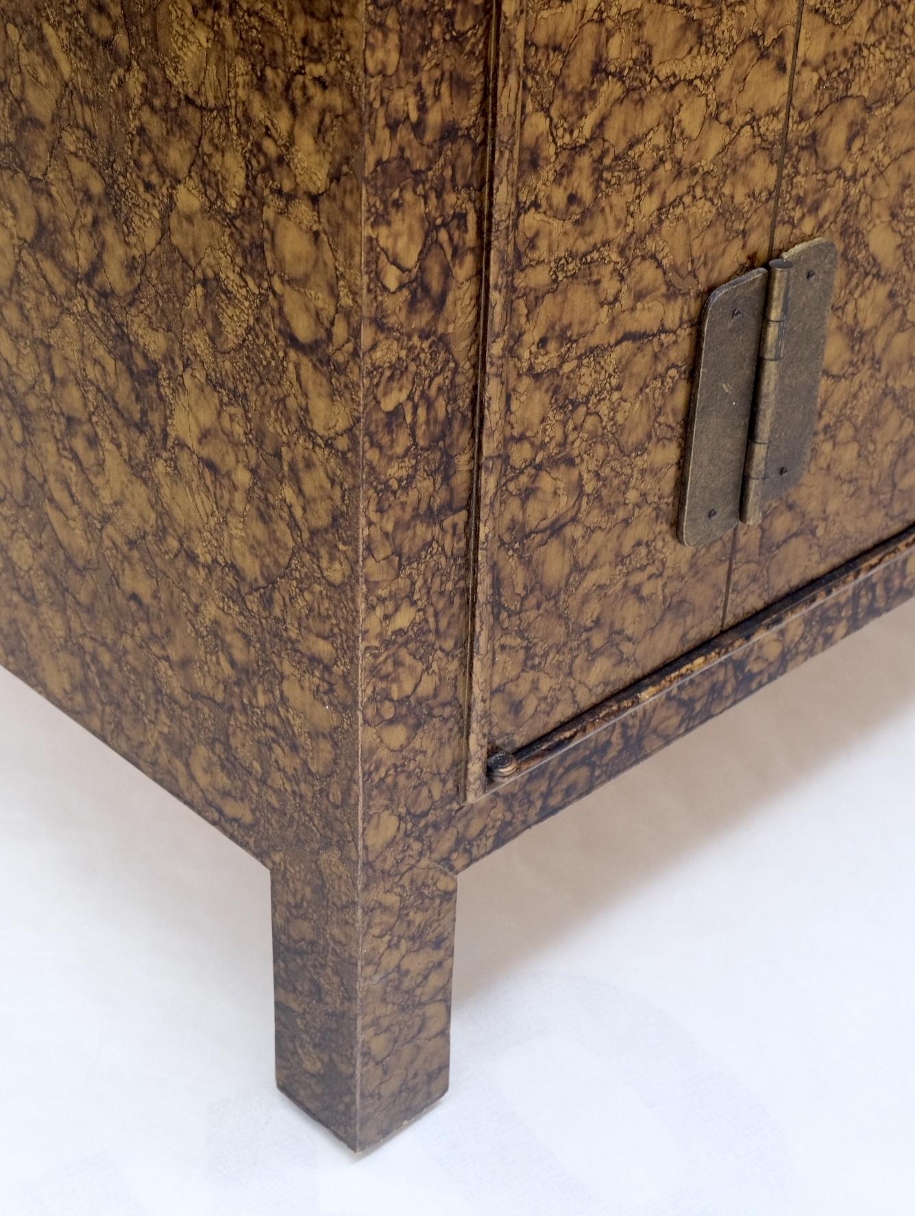 EstablishedLines Pair Faux Gold Tortoise Heavy Brass Pulls Two Door Credenzas Dresser Mint!