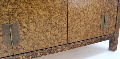 EstablishedLines Pair Faux Gold Tortoise Heavy Brass Pulls Two Door Credenzas Dresser Mint!