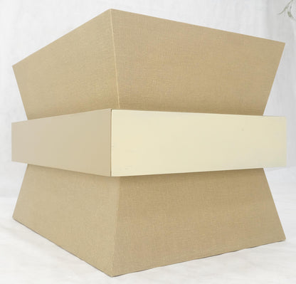 EstablishedLines Linen Wrapped Ernest C. Masi "Sheaf of Wheet" Shape One Drawer End Table MINT