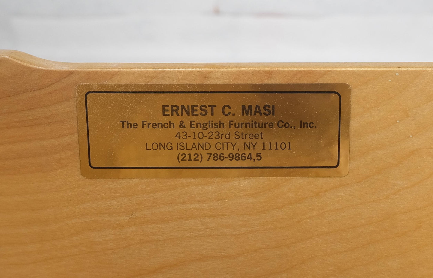 EstablishedLines Linen Wrapped Ernest C. Masi "Sheaf of Wheet" Shape One Drawer End Table MINT