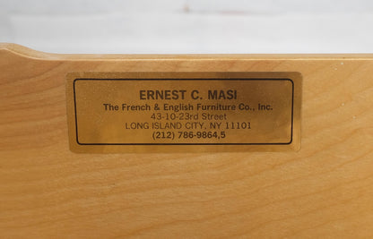 EstablishedLines Linen Wrapped Ernest C. Masi "Sheaf of Wheet" Shape One Drawer End Table MINT