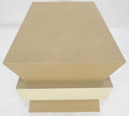 EstablishedLines Linen Wrapped Ernest C. Masi "Sheaf of Wheet" Shape One Drawer End Table MINT
