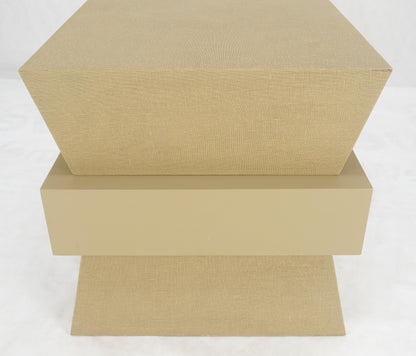 EstablishedLines Linen Wrapped Ernest C. Masi "Sheaf of Wheet" Shape One Drawer End Table MINT
