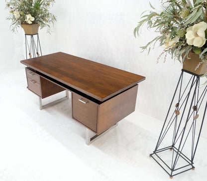 EstablishedLines Solid Walnut Mid-Century Modern Floating Top All Restored Desk Table Mint!