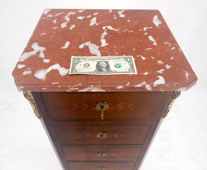 EstablishedLines Rouge Marble Top 6 Drawers w/ Dovetails French Louis XV Lingerie Chest Dresser