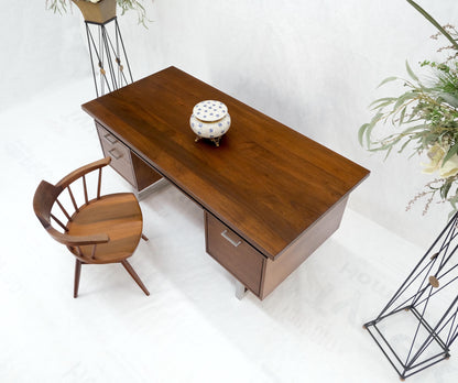 EstablishedLines Solid Walnut Mid-Century Modern Floating Top All Restored Desk Table Mint!