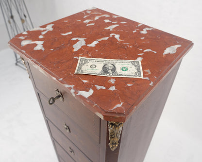 EstablishedLines Rouge Marble Top 6 Drawers w/ Dovetails French Louis XV Lingerie Chest Dresser
