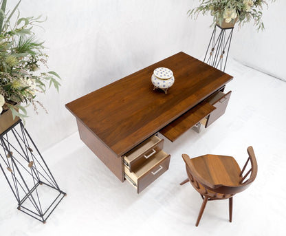 EstablishedLines Solid Walnut Mid-Century Modern Floating Top All Restored Desk Table Mint!