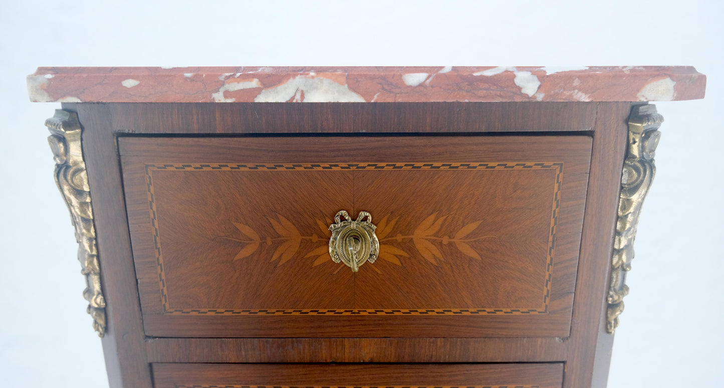 EstablishedLines Rouge Marble Top 6 Drawers w/ Dovetails French Louis XV Lingerie Chest Dresser