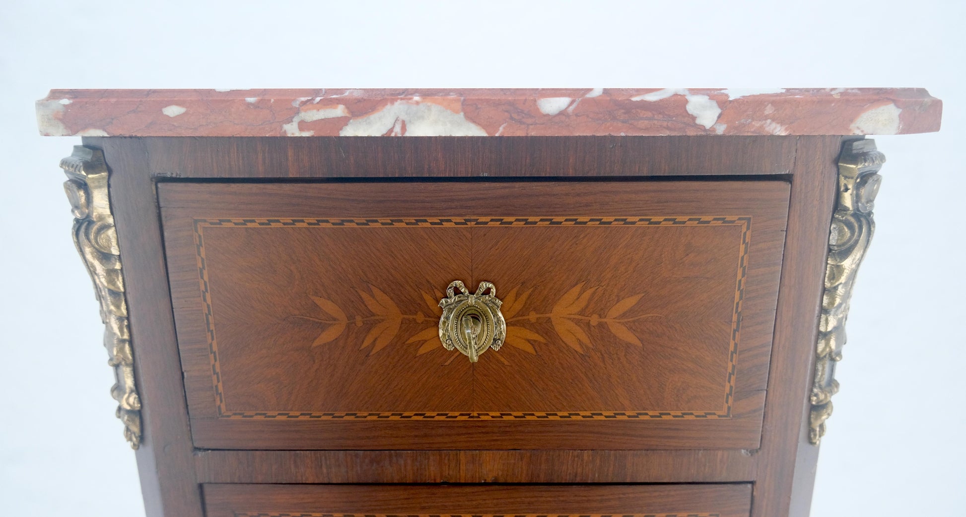 EstablishedLines Rouge Marble Top 6 Drawers w/ Dovetails French Louis XV Lingerie Chest Dresser