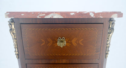 EstablishedLines Rouge Marble Top 6 Drawers w/ Dovetails French Louis XV Lingerie Chest Dresser