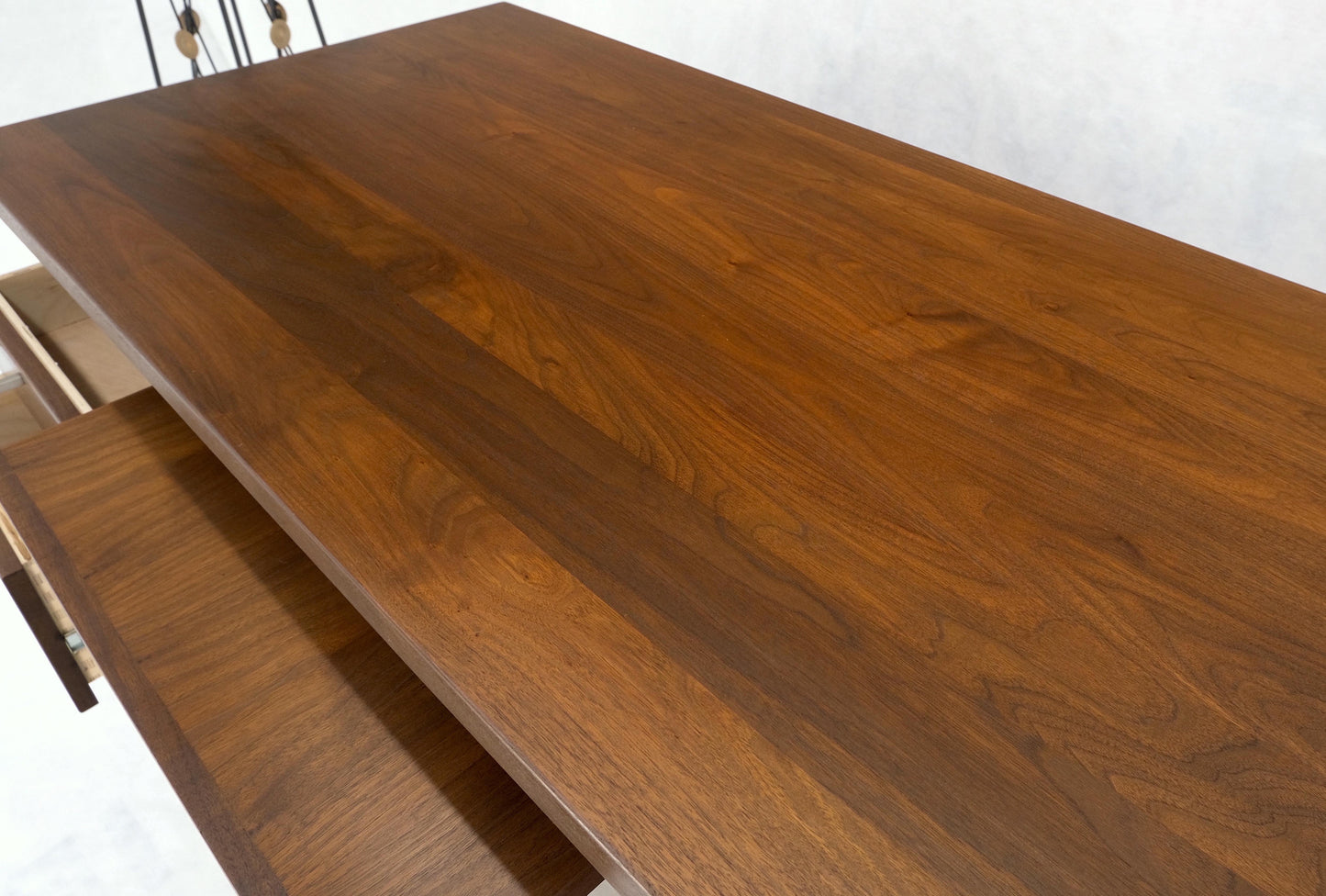 EstablishedLines Solid Walnut Mid-Century Modern Floating Top All Restored Desk Table Mint!