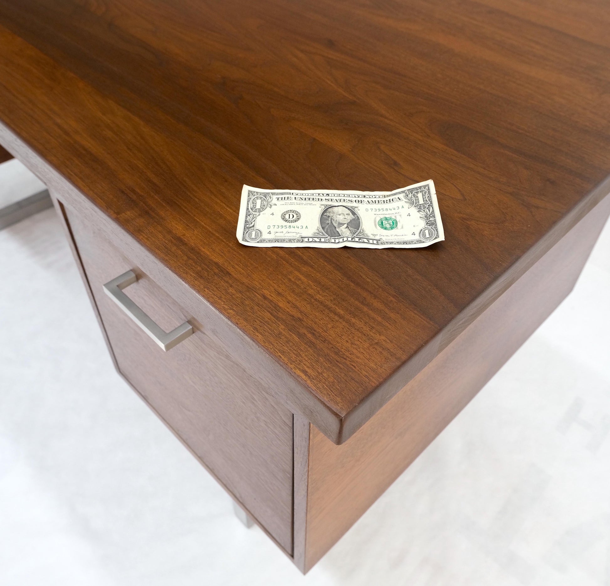 EstablishedLines Solid Walnut Mid-Century Modern Floating Top All Restored Desk Table Mint!