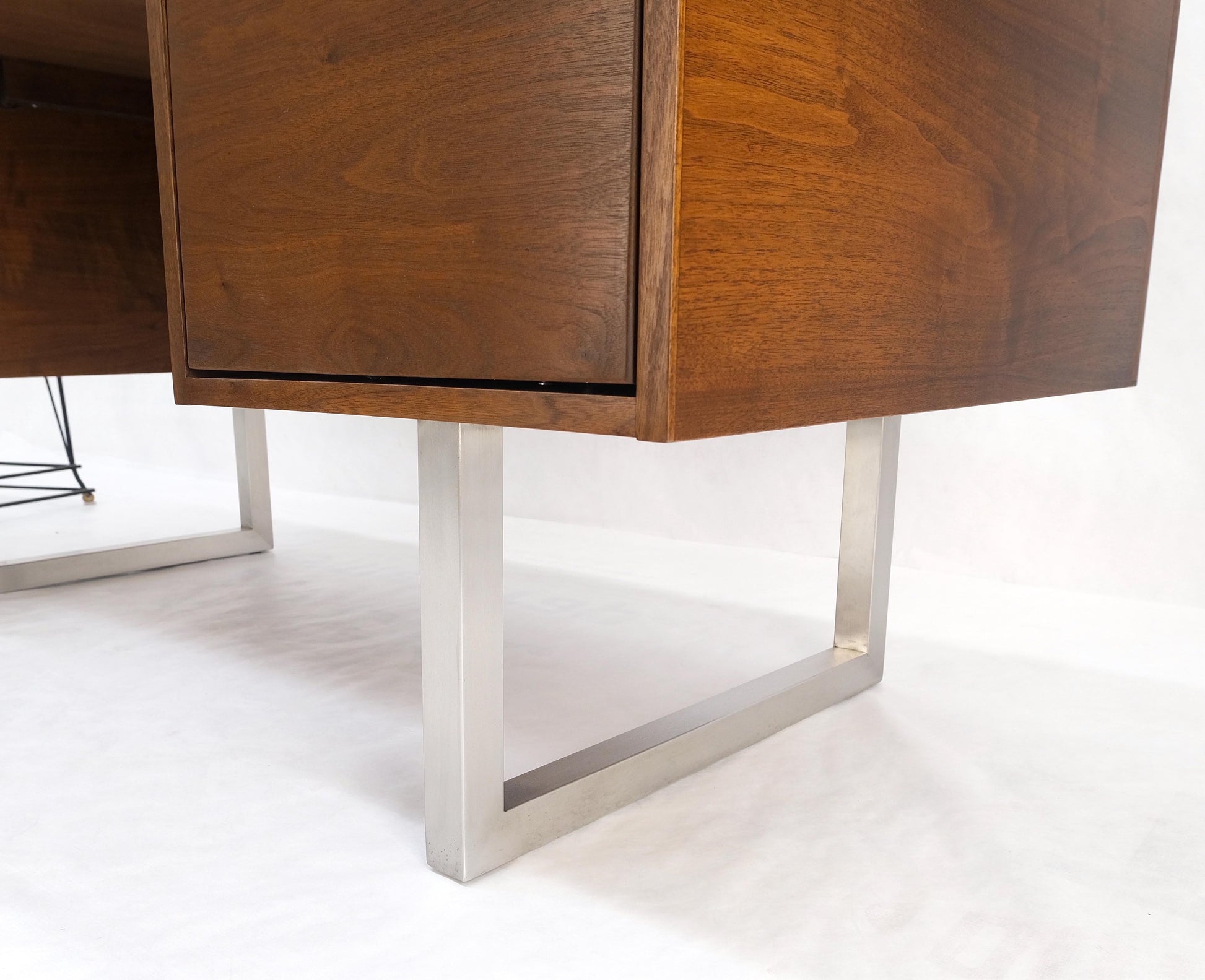 EstablishedLines Solid Walnut Mid-Century Modern Floating Top All Restored Desk Table Mint!