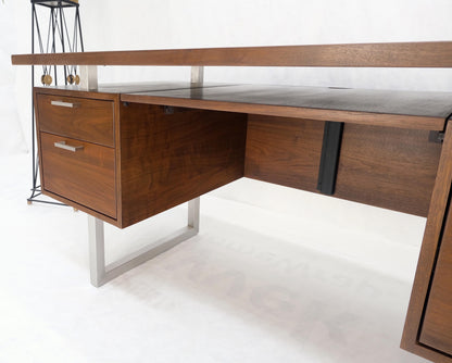 EstablishedLines Solid Walnut Mid-Century Modern Floating Top All Restored Desk Table Mint!