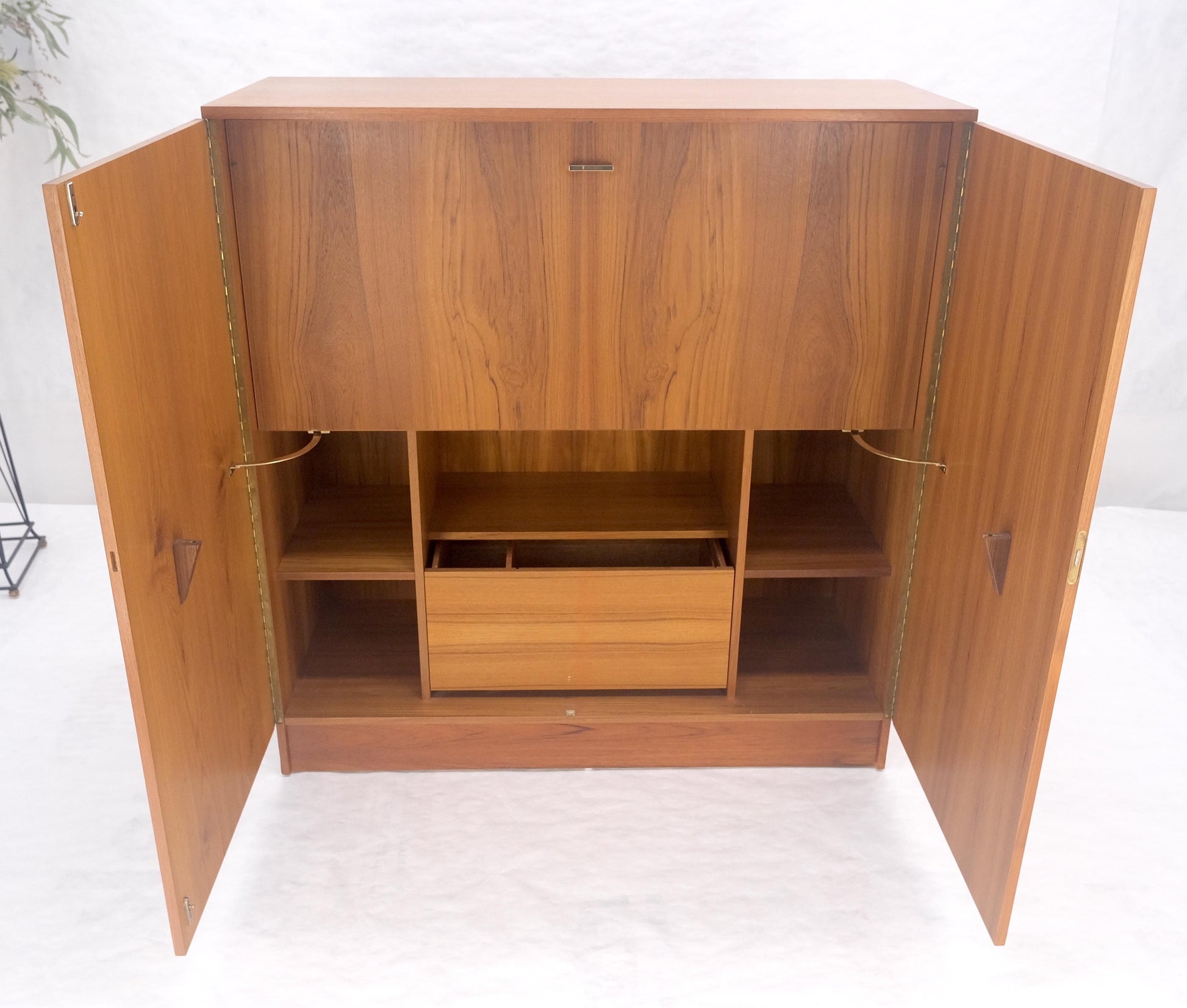 EstablishedLines Danish Teak Mid Century Modern Drop Front Secretary Box Desk Cabinet MINT