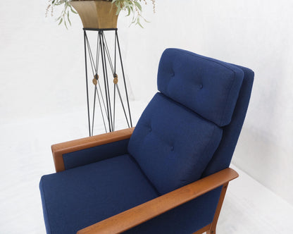 EstablishedLines Danish Mid-Century Modern Teak Frames New Wool Upholstery Lounge Chairs Refinish