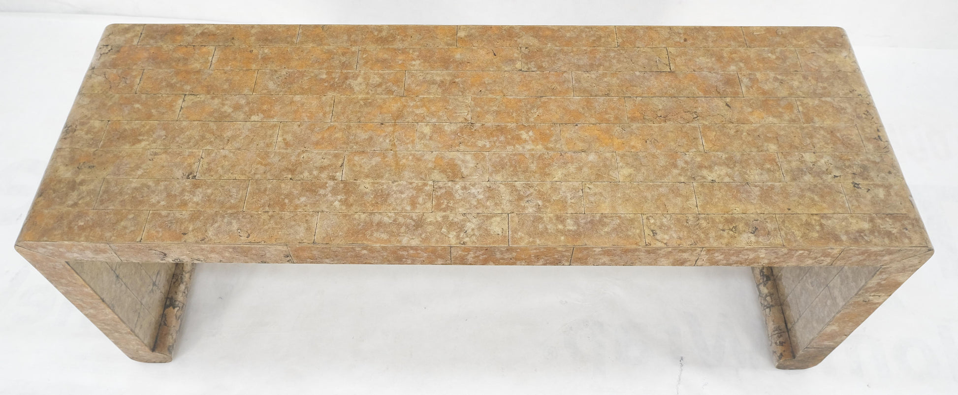 EstablishedLines Waterfall Mica Tiles 4' Long Coffee Table Bench 1970's Mid Century Modern MINT!