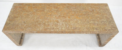 EstablishedLines Waterfall Mica Tiles 4' Long Coffee Table Bench 1970's Mid Century Modern MINT!