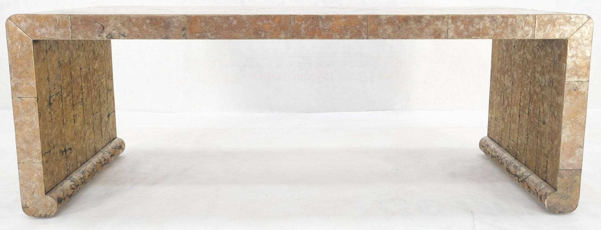 EstablishedLines Waterfall Mica Tiles 4' Long Coffee Table Bench 1970's Mid Century Modern MINT!