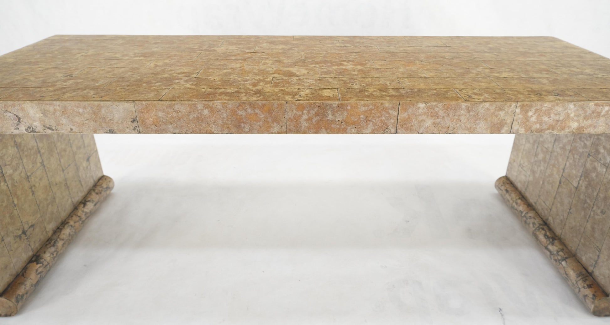 EstablishedLines Waterfall Mica Tiles 4' Long Coffee Table Bench 1970's Mid Century Modern MINT!