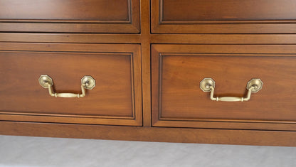 EstablishedLines Mid-Century Modern 7 Drawers Brass Drop Pulls Long Walnut Dresser Credenza Mint!