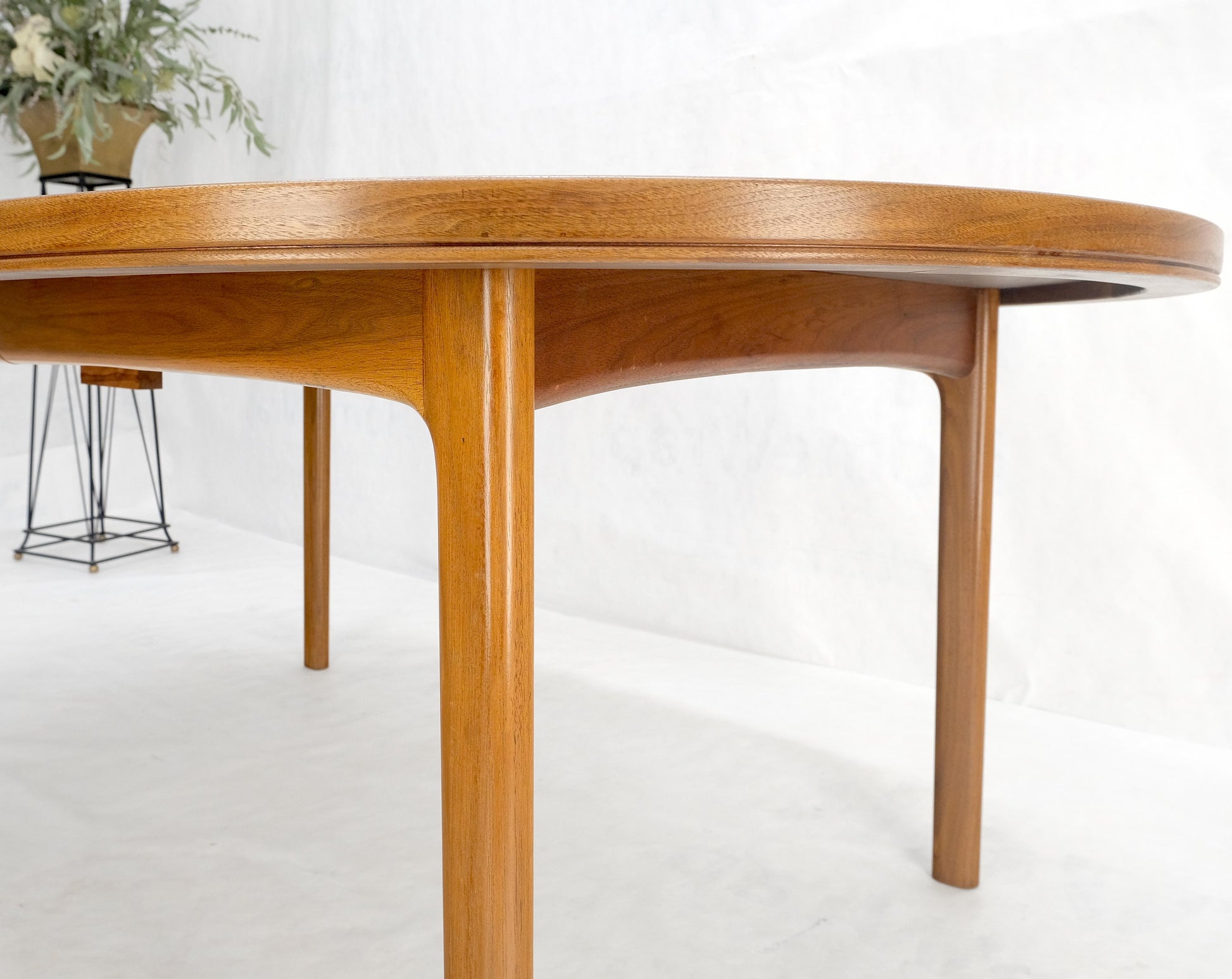 EstablishedLines Dux of Sweden Oval Walnut Danish Dining Table w/ 3Leaves Total 135" in Length