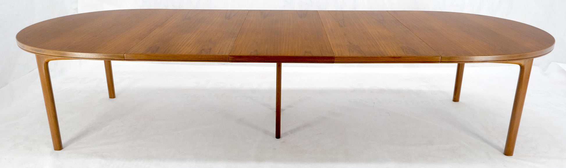 EstablishedLines Dux of Sweden Oval Walnut Danish Dining Table w/ 3Leaves Total 135" in Length