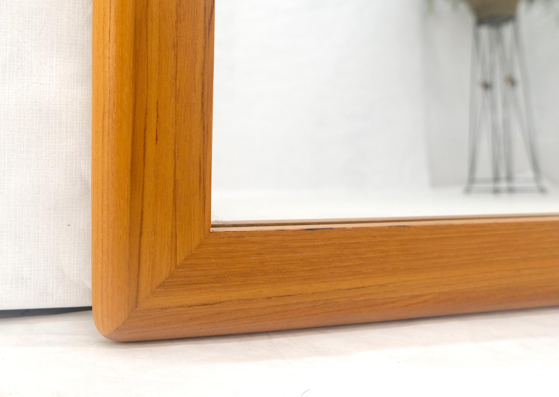 EstablishedLines Solid Teak Frame Danish Mid Century Modern 32x44 Rectangle Wall Mirror Mint!