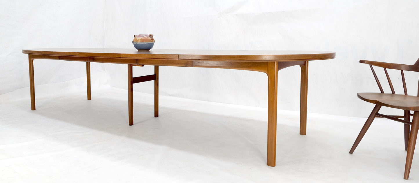 EstablishedLines Dux of Sweden Oval Walnut Danish Dining Table w/ 3Leaves Total 135" in Length