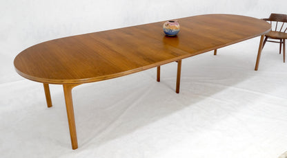 EstablishedLines Dux of Sweden Oval Walnut Danish Dining Table w/ 3Leaves Total 135" in Length