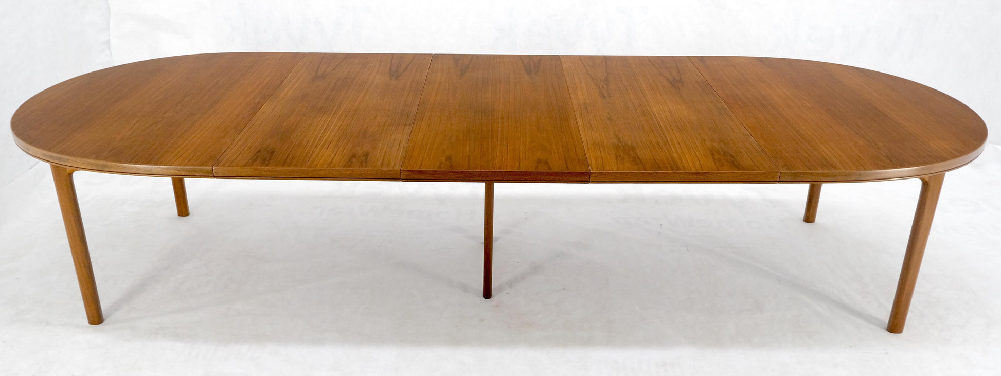 EstablishedLines Dux of Sweden Oval Walnut Danish Dining Table w/ 3Leaves Total 135" in Length