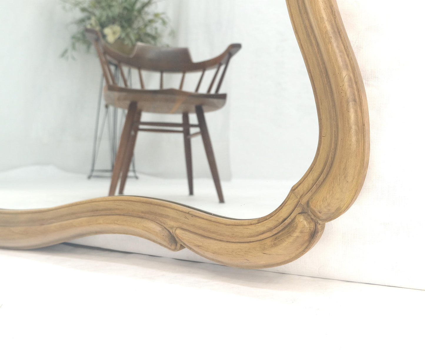 EstablishedLines Figural Silver Style Mid Century Modern Wall Mirror Mint