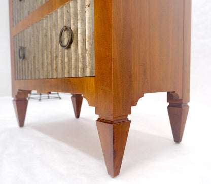 EstablishedLines Baker Slate Top Silver Leaf Scallop Front Two Drawers Night Stand End Table MINT