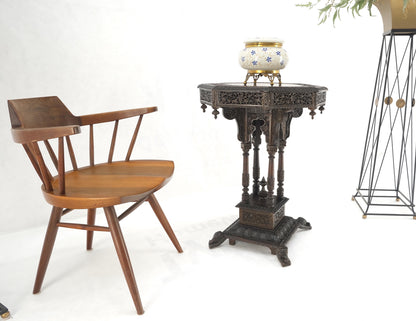 EstablishedLines Very Fine Carved Solid Rosewood Asian Oriental Lamp Occasional Stand Table Mint