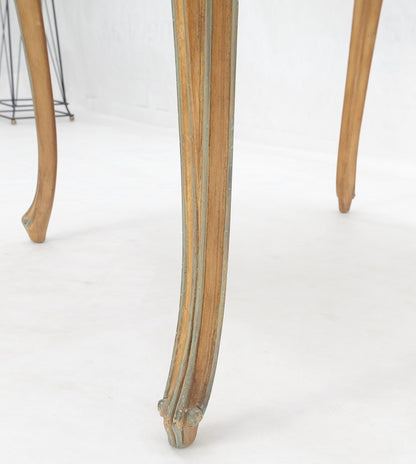 EstablishedLines Beige to Off White Wash Finish Leather Top French Provincial Square Game Table