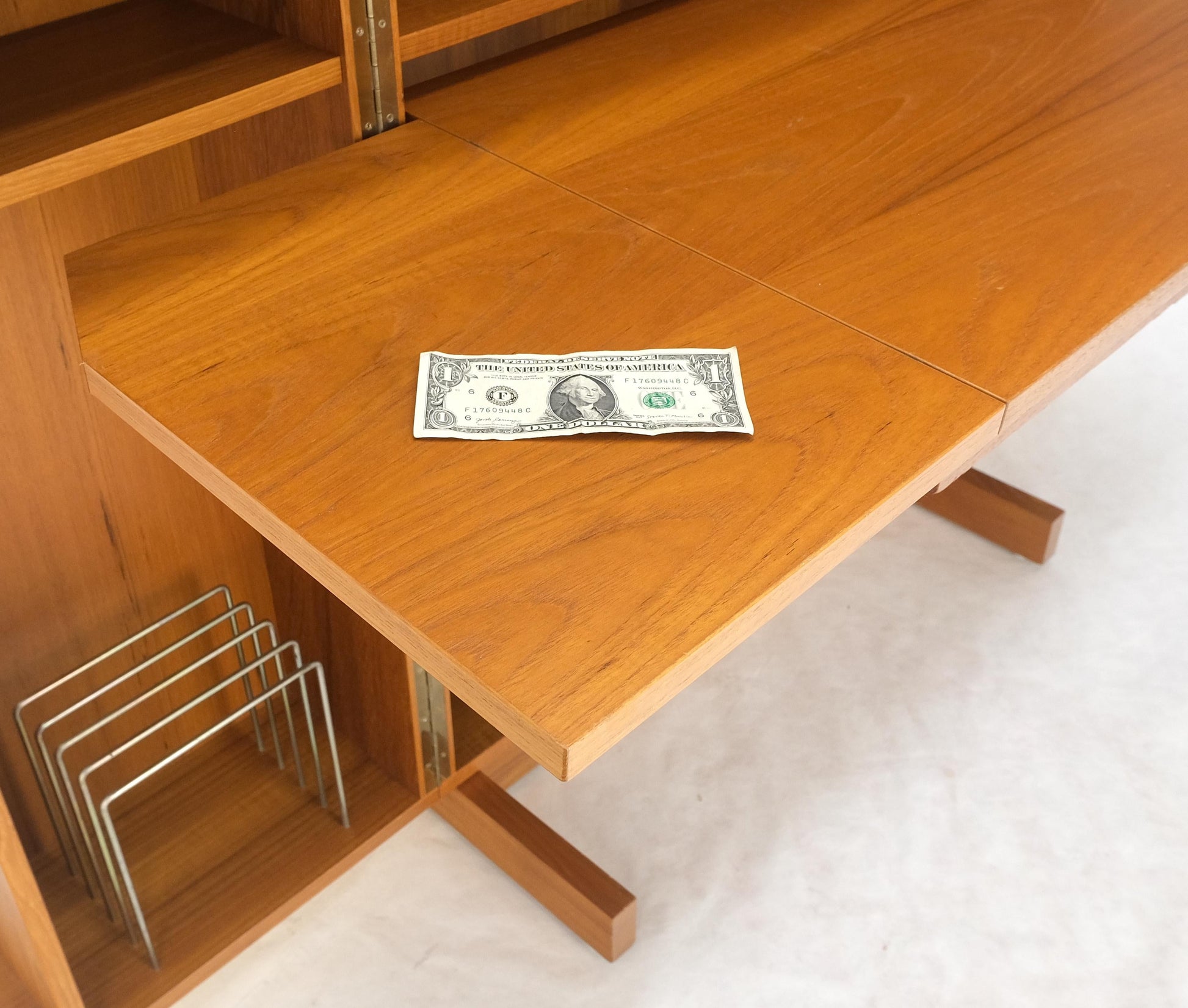 EstablishedLines Danish Mid Century Teak Box Wooton Folding Desk Writing Table File Cabinet MINT!
