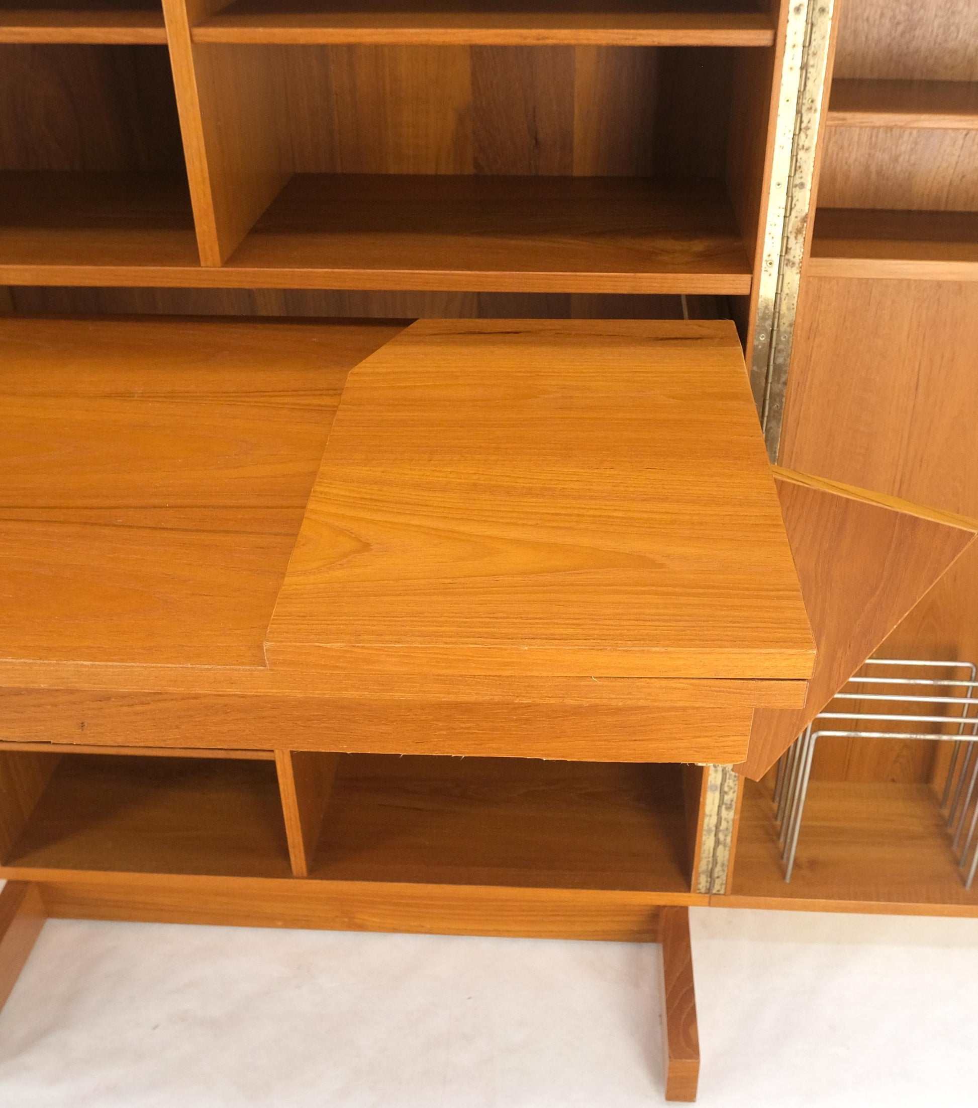EstablishedLines Danish Mid Century Teak Box Wooton Folding Desk Writing Table File Cabinet MINT!