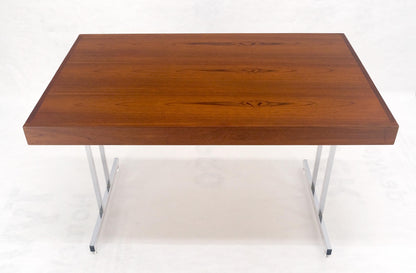 EstablishedLines Danish Mid Century Modern Teak Top Chrome Legs Folding Desk Mint