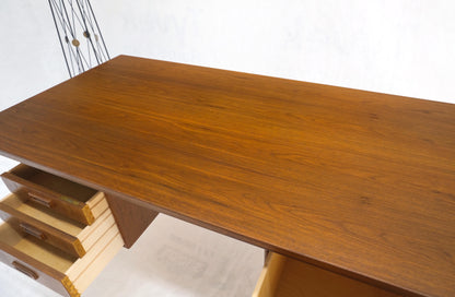 Danish Mid-Century Modern Floating Teak Desk Bookcase File Drawer Key Mint!