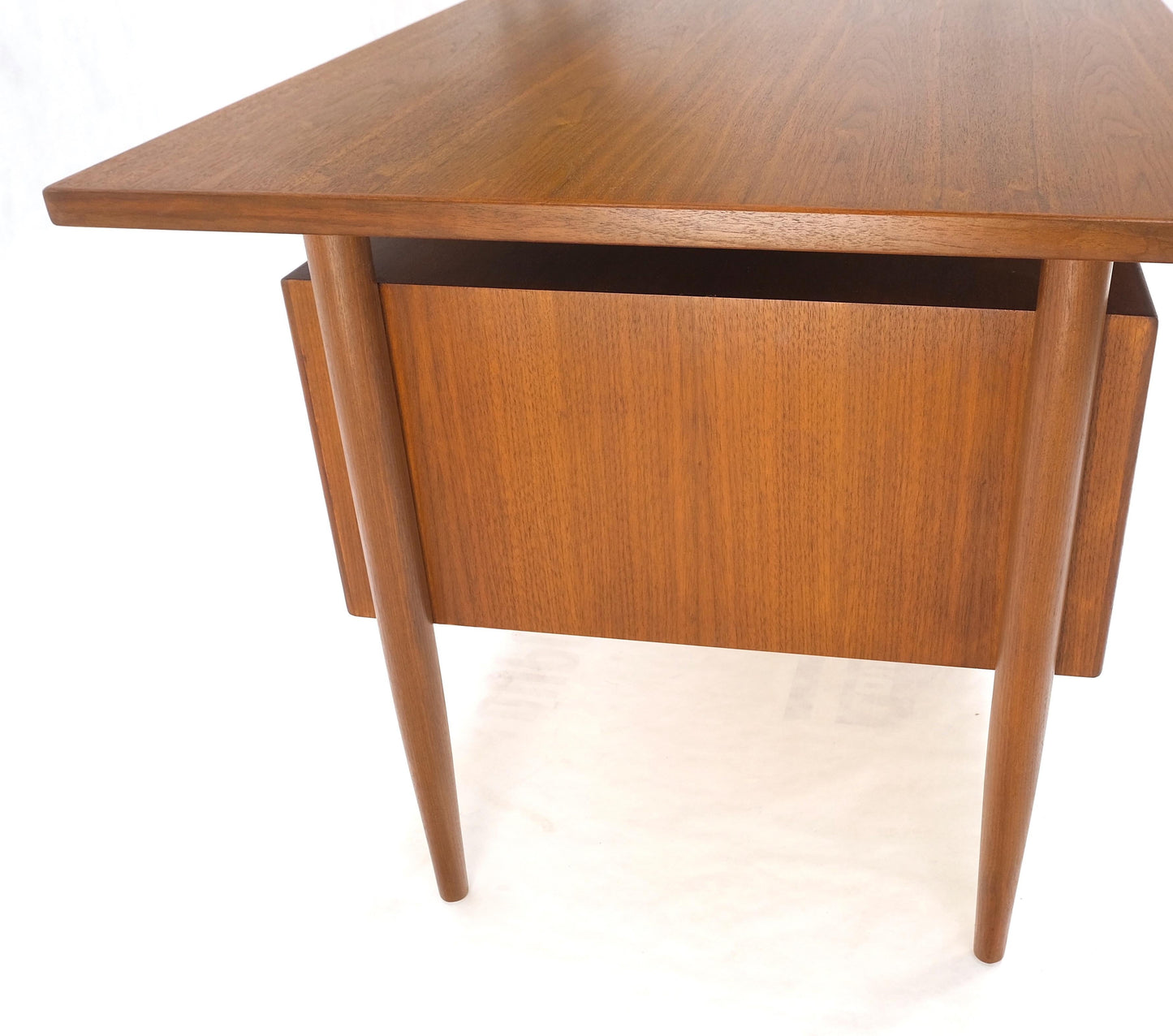 Danish Mid-Century Modern Floating Teak Desk Bookcase File Drawer Key Mint!