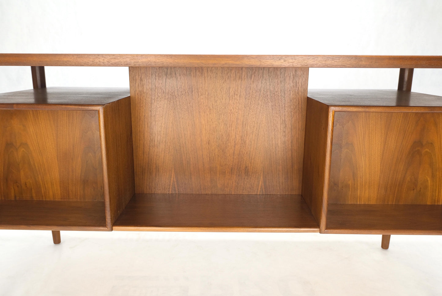 Danish Mid-Century Modern Floating Teak Desk Bookcase File Drawer Key Mint!