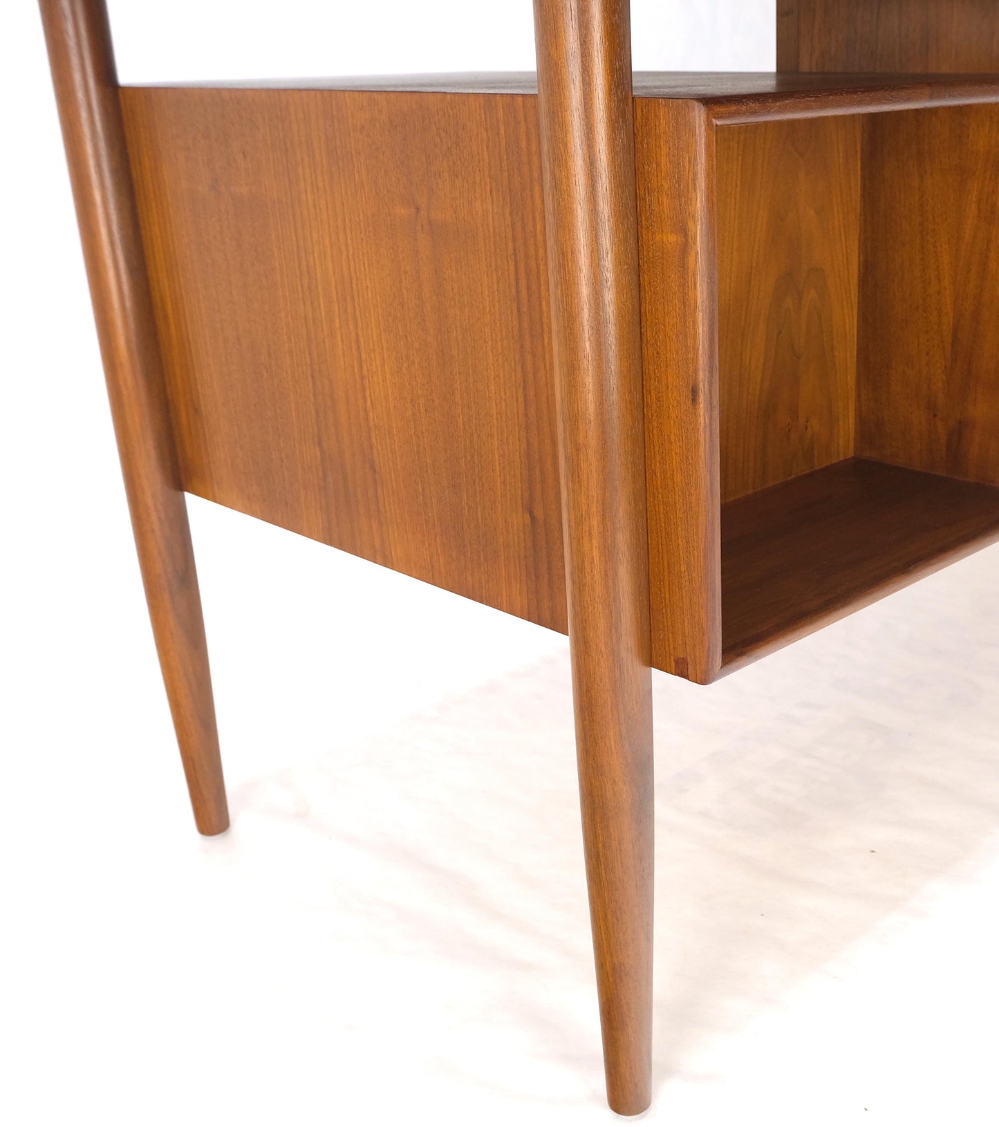 Danish Mid-Century Modern Floating Teak Desk Bookcase File Drawer Key Mint!