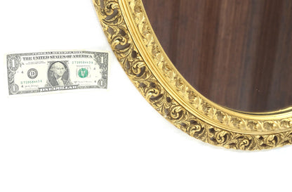 Oval Gesso & Carved Wood Gold Gilt Frame Wall Mirror Mint!