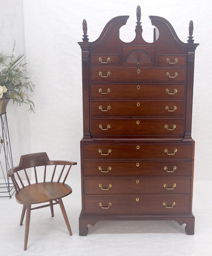 EstablishedLines Mahagony 83" Tall 11 Drawers Finials Highboy Chest Dresser Chippendale MINT