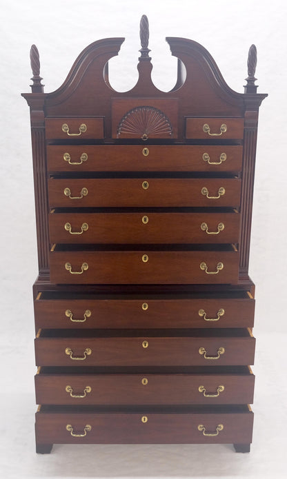 EstablishedLines Mahagony 83" Tall 11 Drawers Finials Highboy Chest Dresser Chippendale MINT