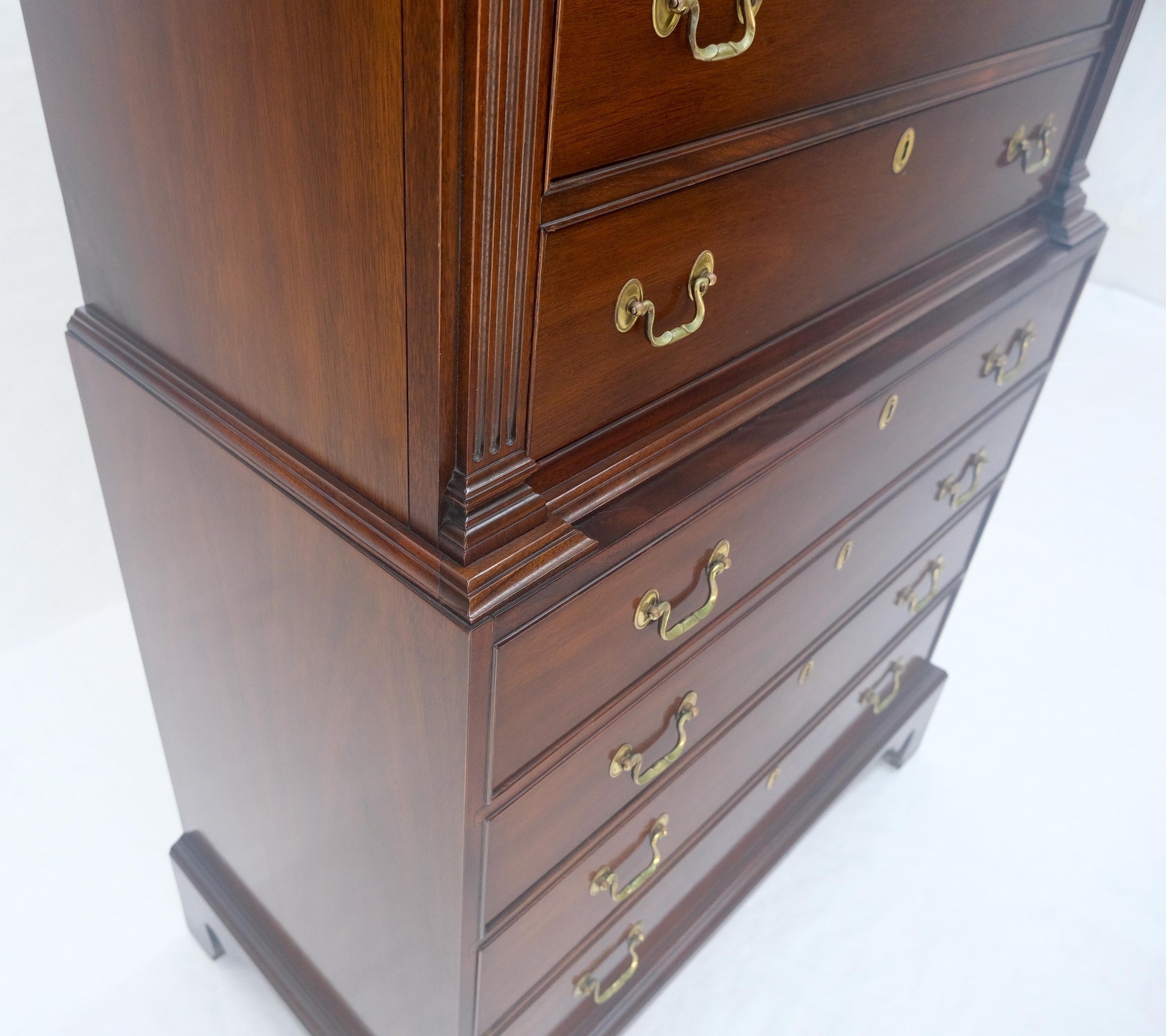 EstablishedLines Mahagony 83" Tall 11 Drawers Finials Highboy Chest Dresser Chippendale MINT
